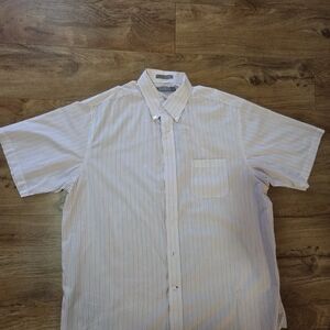 Daniel Cremieux White and Blue Striped Casual Shirt
